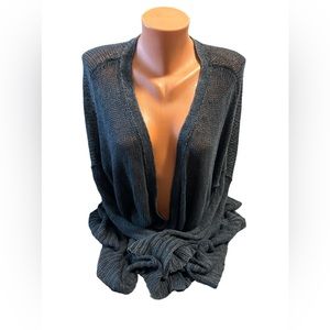 Free People Charcoal Gray Cardigan